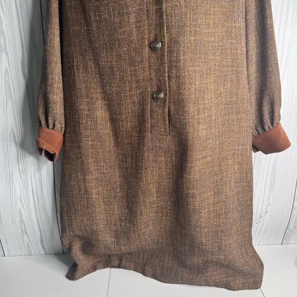 Vintage 1980 Brownstone Studio NY Shift Dress Velvet Collar Size 18P Lagenlook - Picture 4 of 10